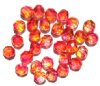 25 8mm Faceted Tri Tone Crystal/Orange/Cherry Firepolish Beads